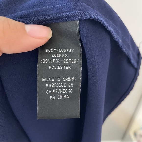 Jill Jill Stuart Navy Blue Plunge V- Neck Backless Maxi Gown​​​​ - Picture 10 of 10